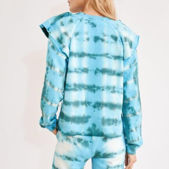 New ~ SOMETHING NAVY ~ REVOLVE Meghan Ruffle Sweatshirt sz XL 100% Cotton - Picture 9 of 9